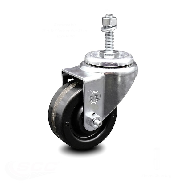 3.5 Inch Phenolic Wheel Swivel 10mm Threaded Stem Caster